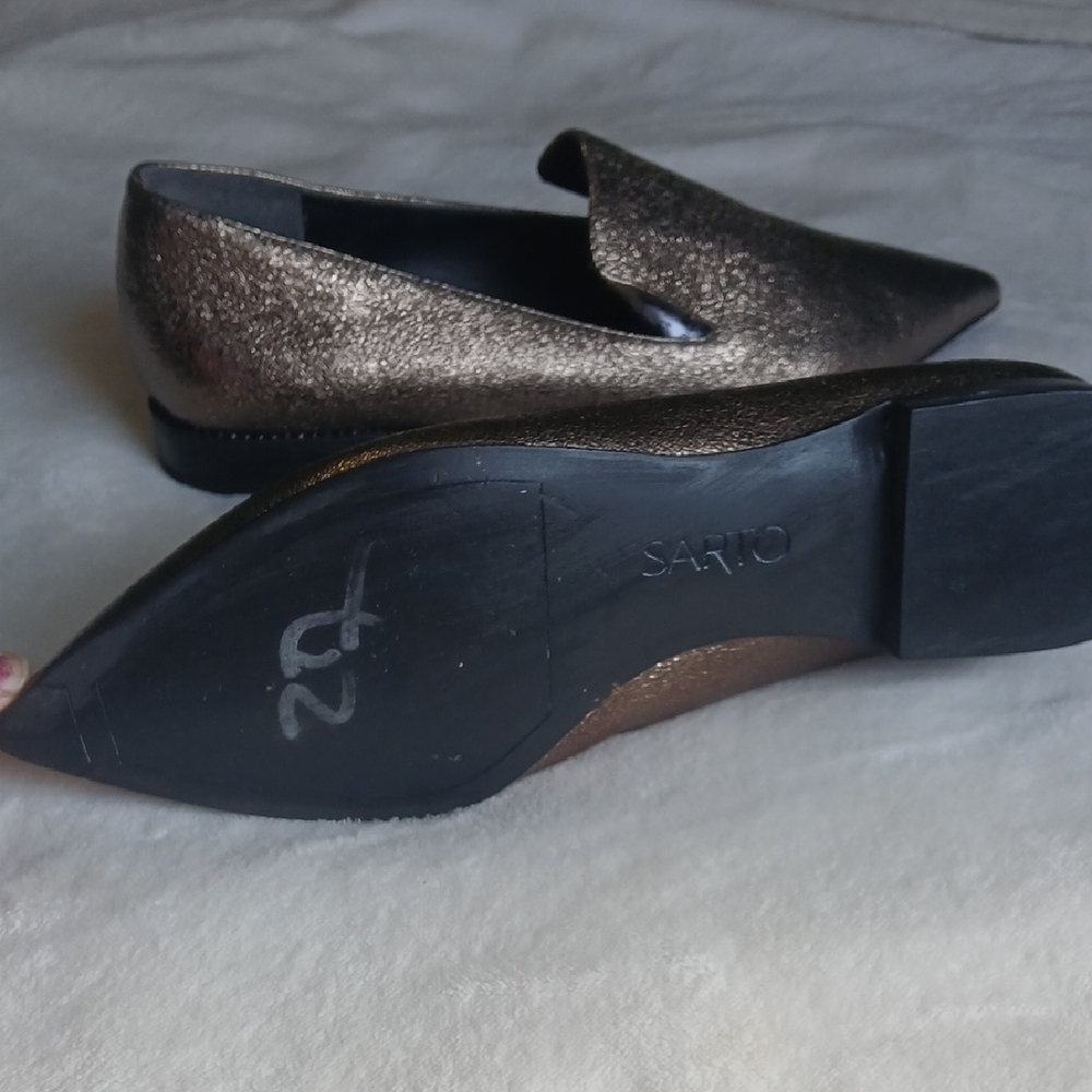 Franco Sarto Shimmering Bronze Loafers - Picture 4 of 5